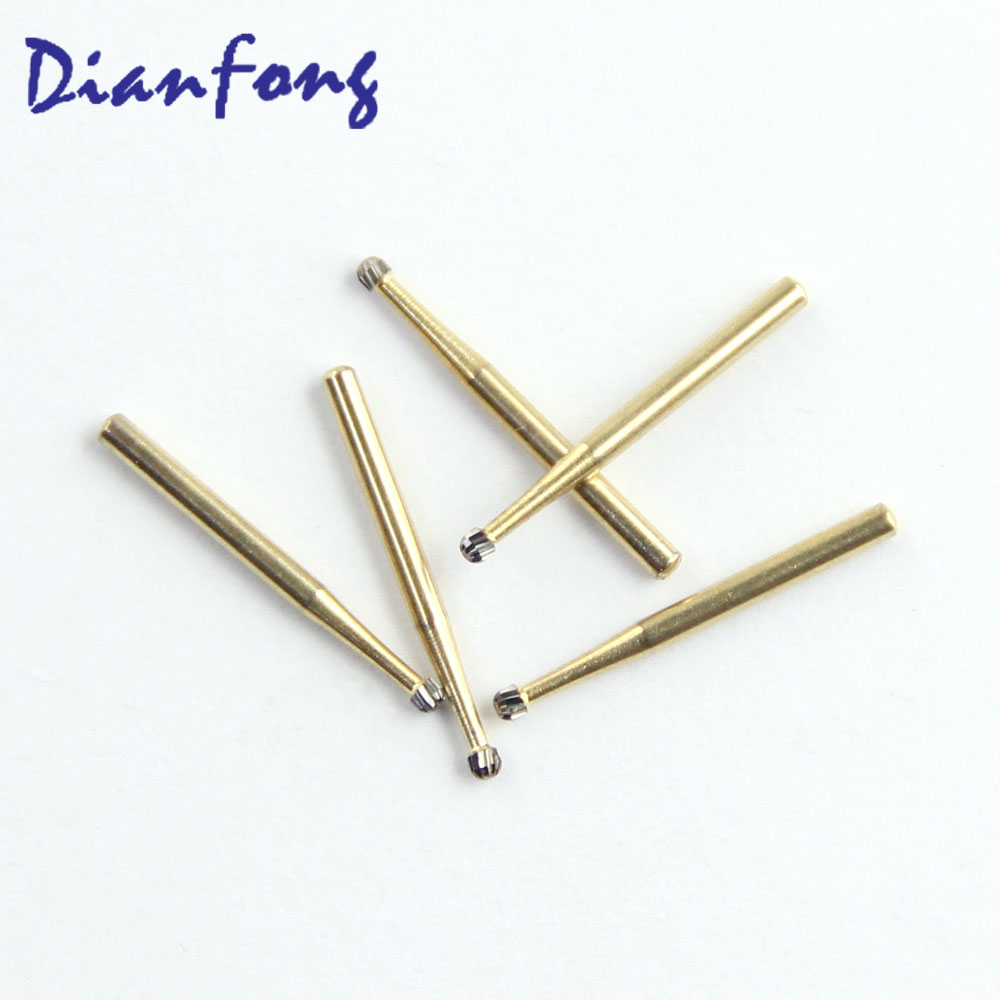 7004 Round/Ball 14 head FG Trimming and Finishing Gold Tungsten Carbide Bur 12 Blade