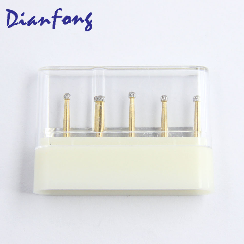 7006 Round/Ball 18 head FG Trimming and Finishing Gold Tungsten Carbide Bur 12 Blade