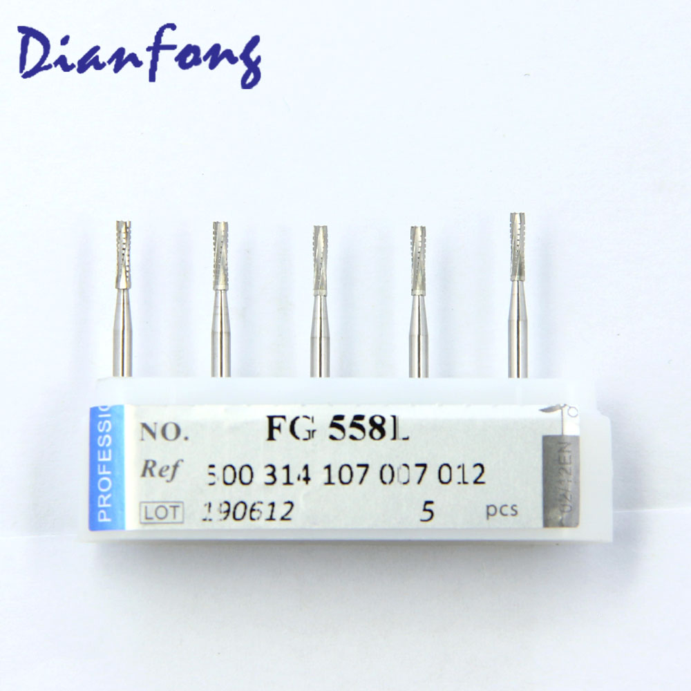 FG558L FG Standard Cylinder Cross Cut head 1.2mm Tungsten Carbide Bur FG