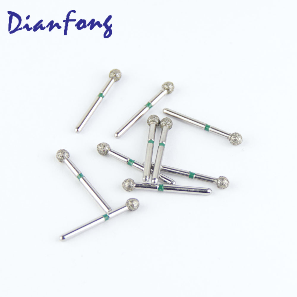 001-029C/BR-23C FG Standard Round head 2.9mm Green Coarse Diamond Bur FG