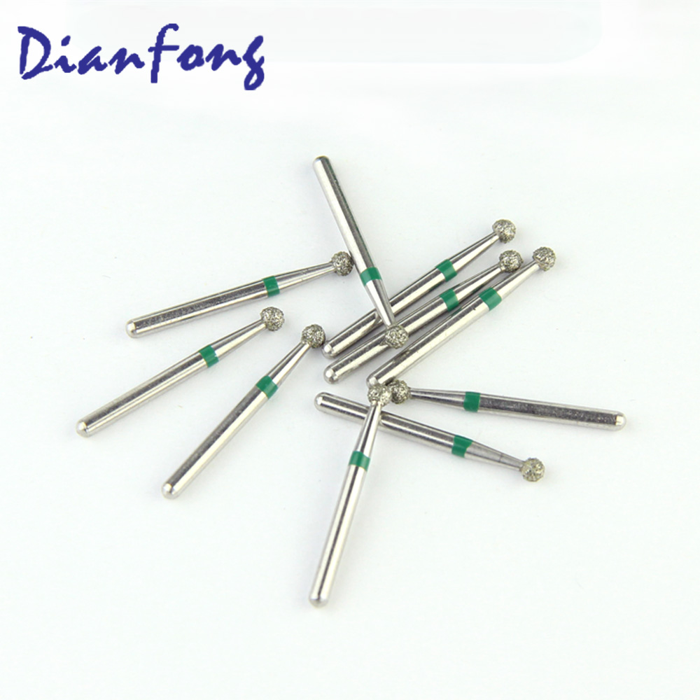 001-021C/BR-28C FG Standard Round head 2.1mm Green Coarse Diamond Bur FG