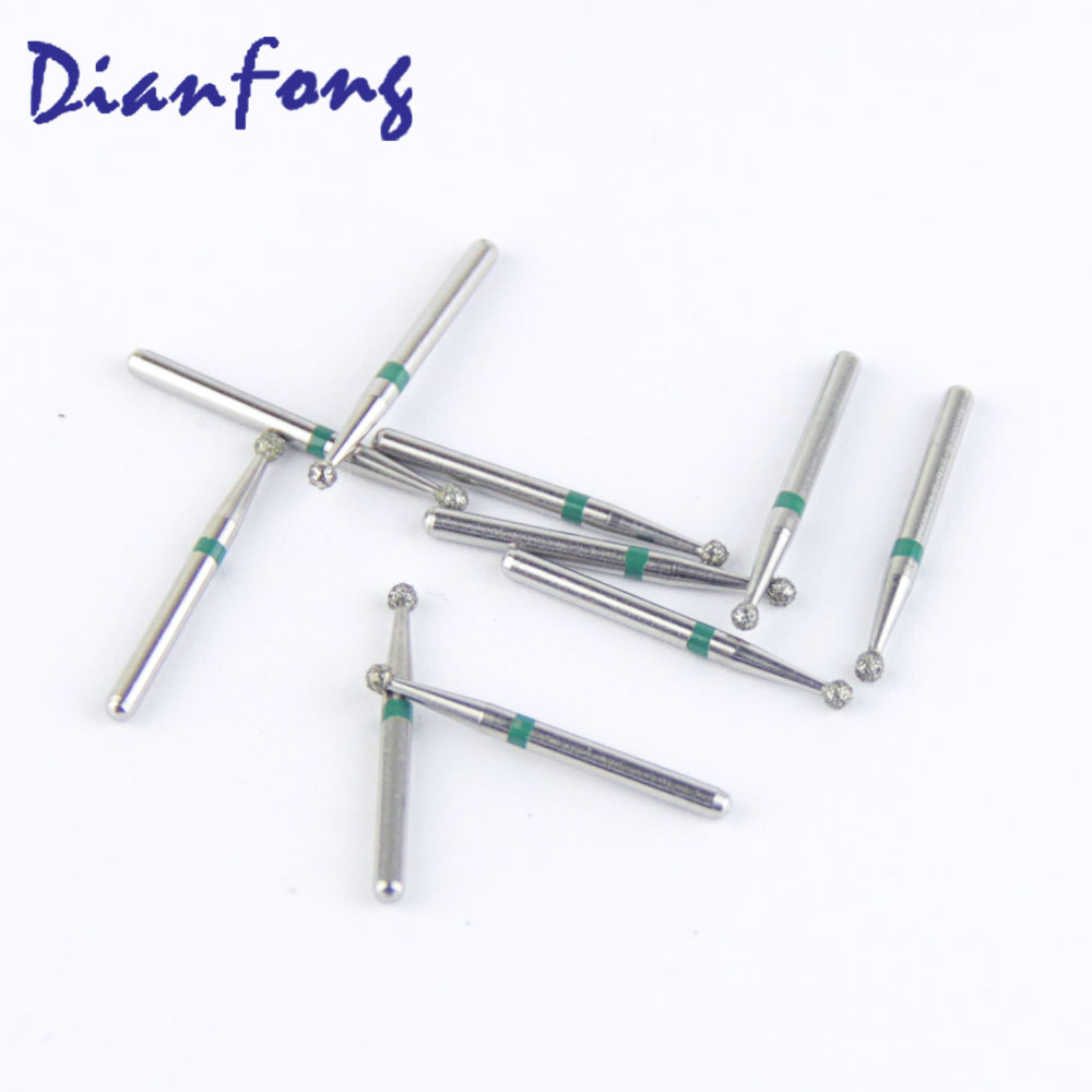 001-016C/BR-40C FG Standard Round head 1.6mm Green Coarse Diamond Bur FG