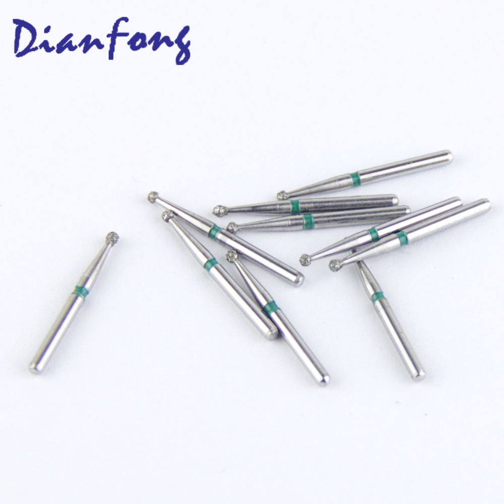 001-014C/BR-41C FG Standard Round head 1.4mm Green Coarse Diamond Bur FG