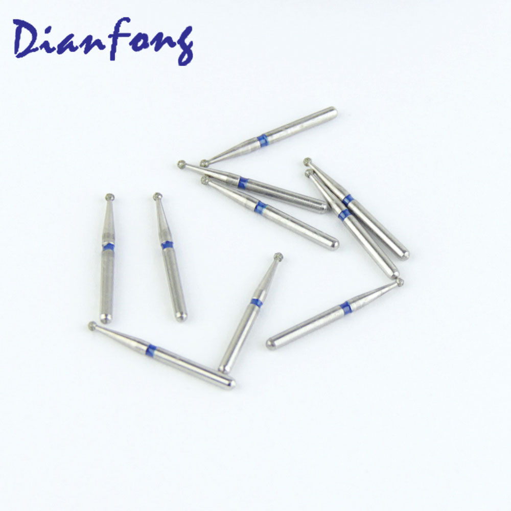 001-012M/BR-46 FG Standard Round head 1.2mm Blue Medium Diamond Bur FG