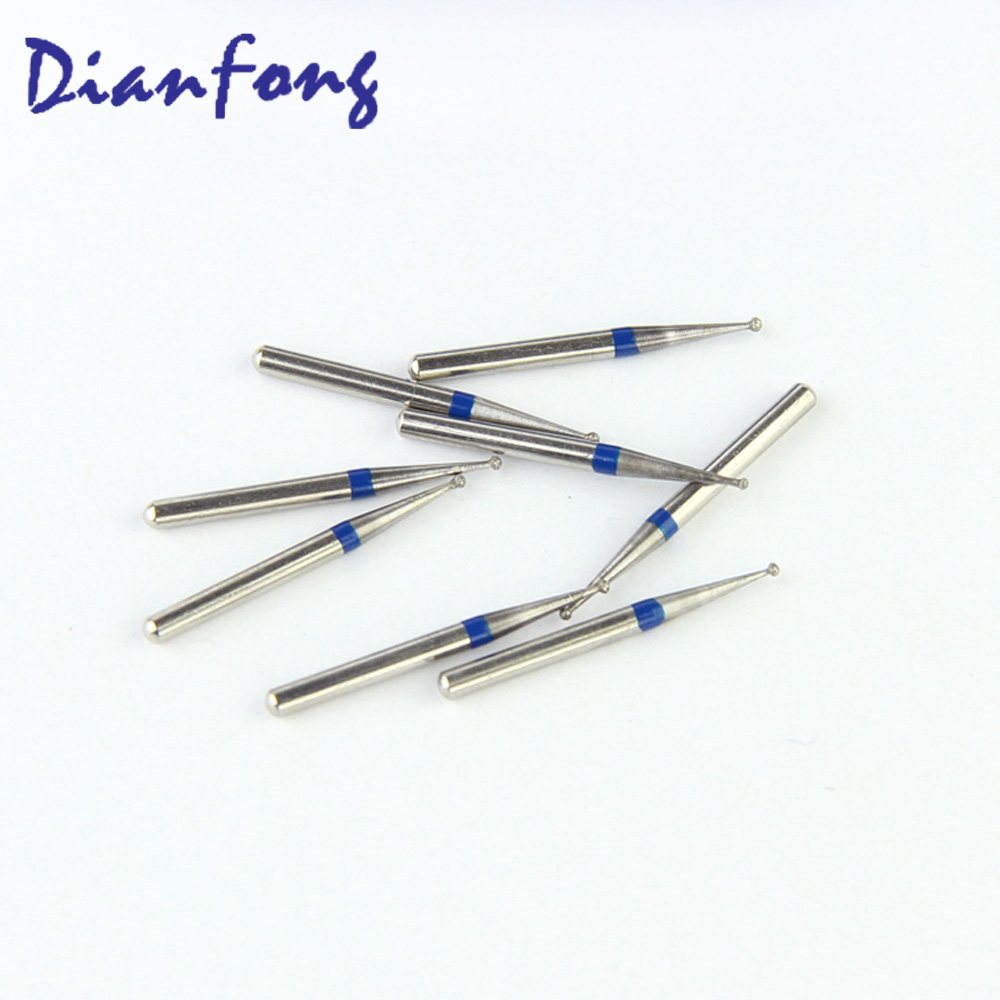 001-008M/BR-49 FG Standard Round head 0.8mm Blue Medium Diamond Bur FG