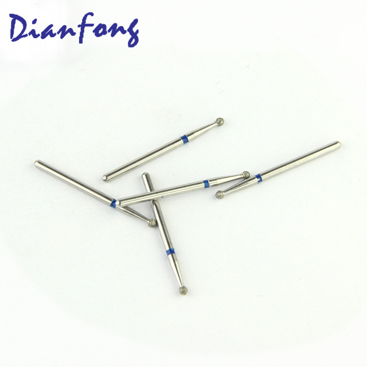 001-X016M/BR-X40 FG Long Round head 1.6mm Blue Medium Diamond Bur FG Long