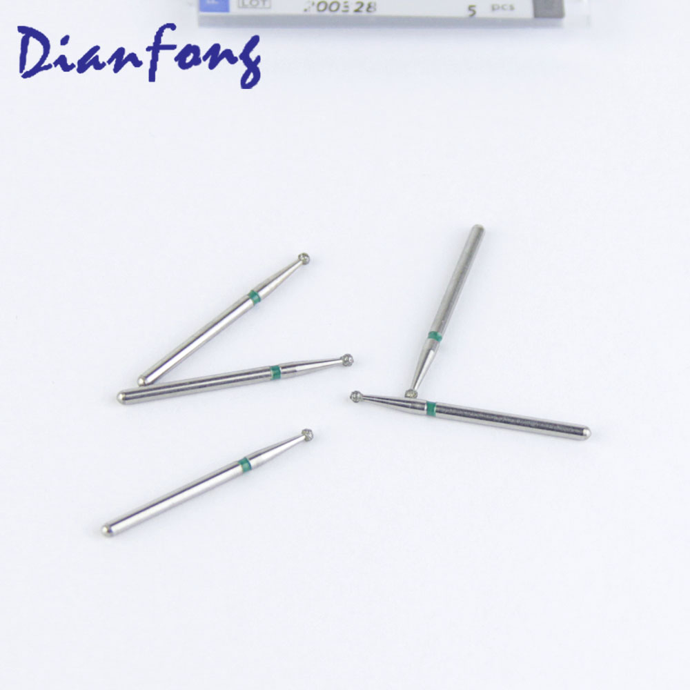 001-X014C/BR-X41C FG Long Round head 1.4mm Green Coarse Diamond Bur FG Long