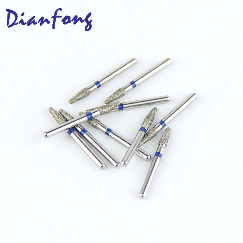196-020M/CR-11 FG Standard Round End Cone/Taper head 2mm Blue Medium Diamond Bur FG