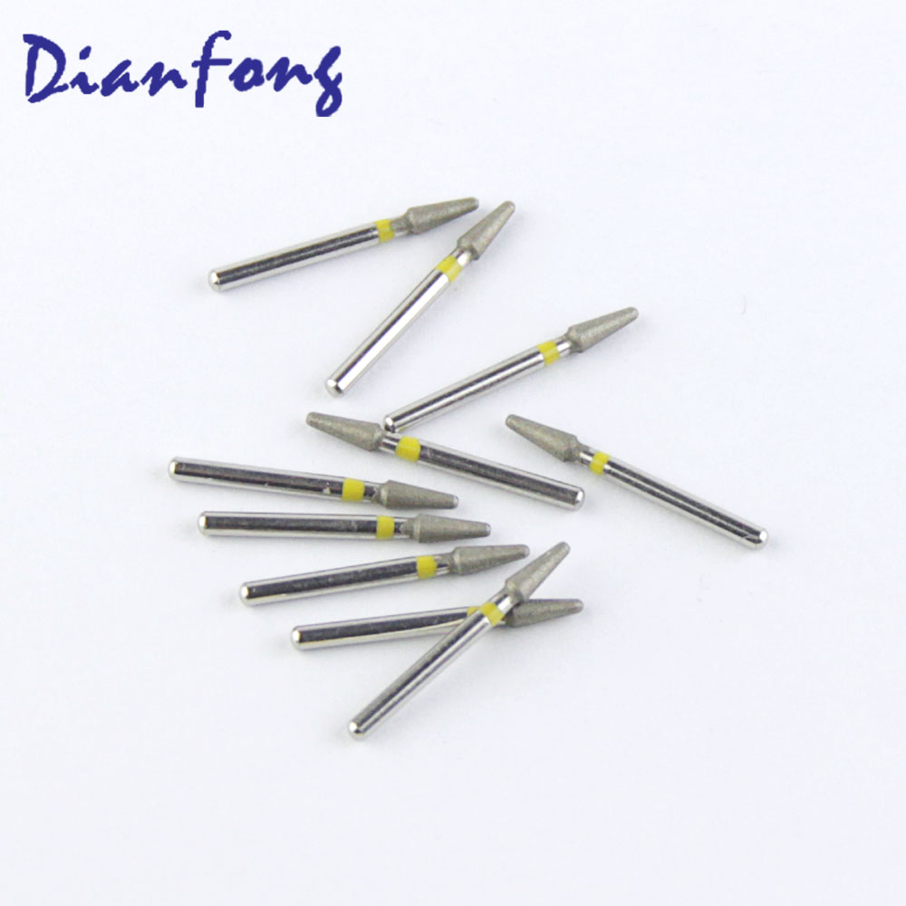 196-020EF/CR-11EF FG Standard Round End Cone/Taper head 2mm Yellow Extra Fine Diamond Bur FG