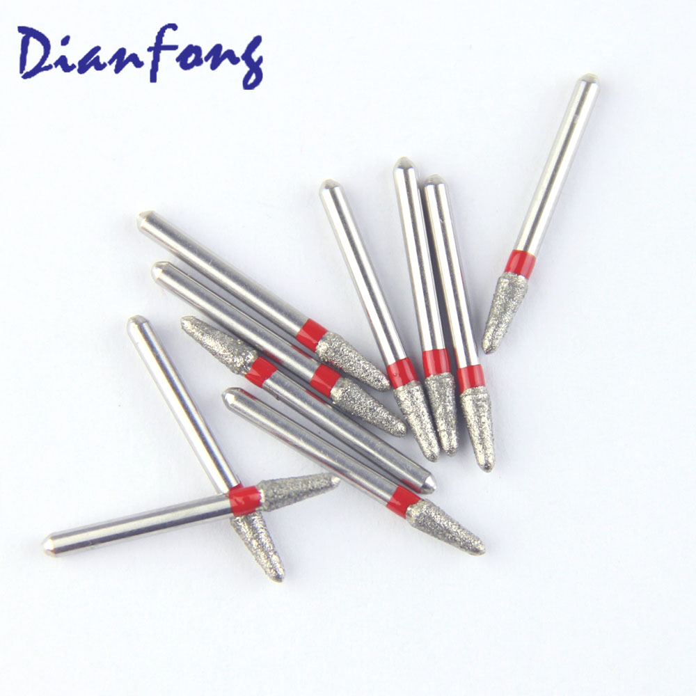 196-020F/CR-11F FG Standard Round End Cone/Taper head 2mm Blue Fine Diamond Bur FG