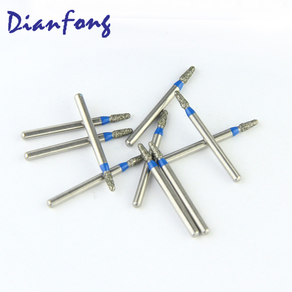 196-016M/CR-12 FG Standard Round End Cone/Taper head 1.6mm Blue Medium Diamond Bur FG