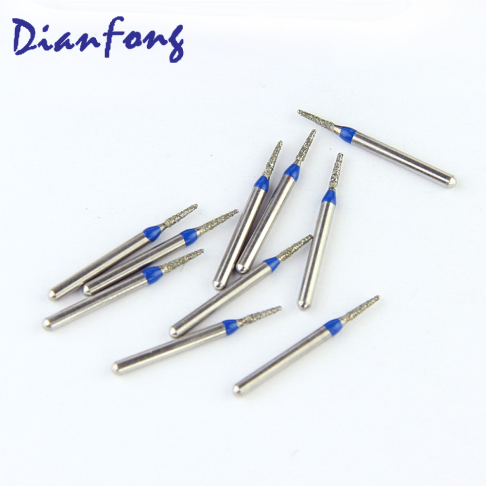 196-010M/CR-41 FG Standard Round End Cone/Taper head 1mm Blue Medium Diamond Bur FG