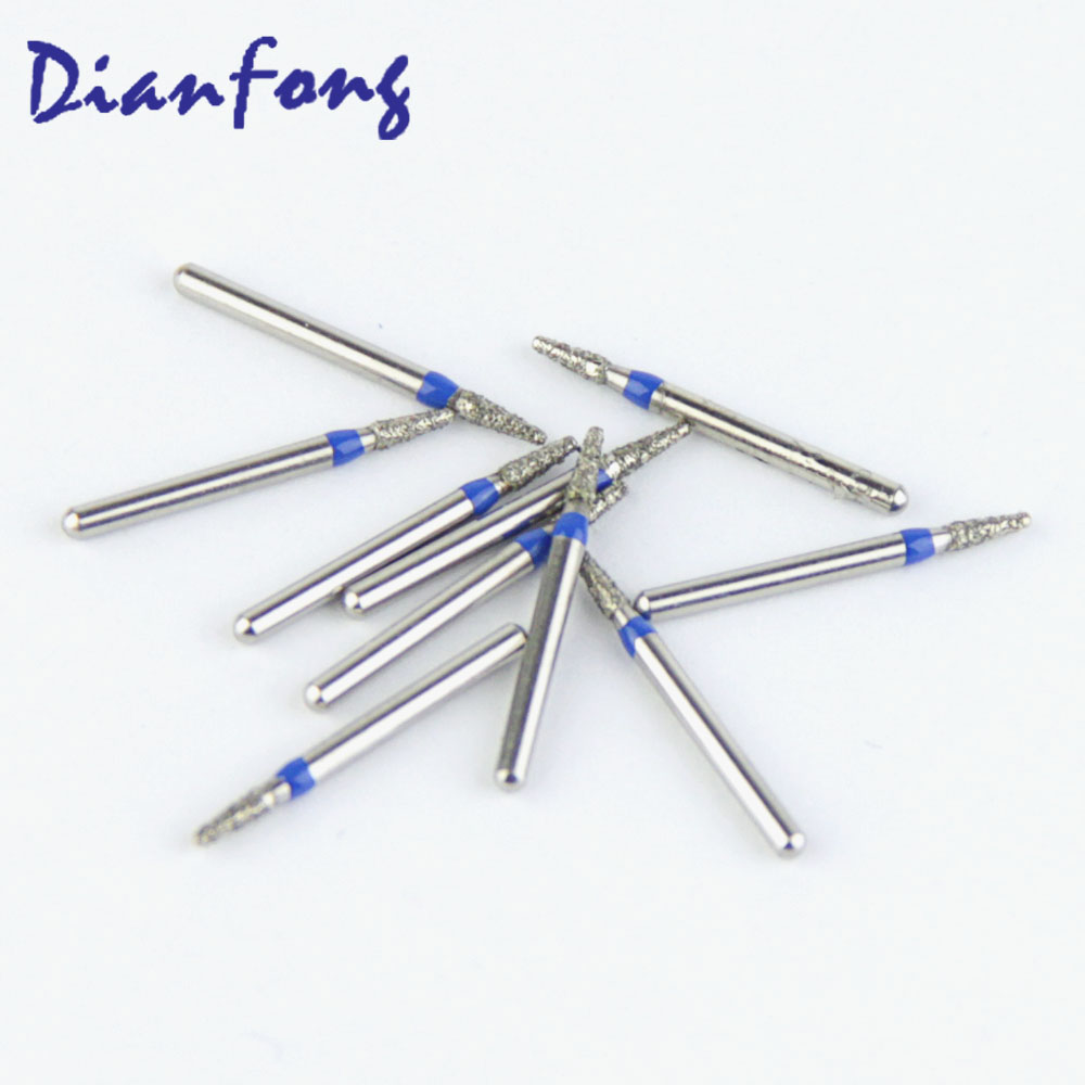 196-014M/CR-42 FG Standard Round End Cone/Taper head 1.4mm Blue Medium Diamond Bur FG