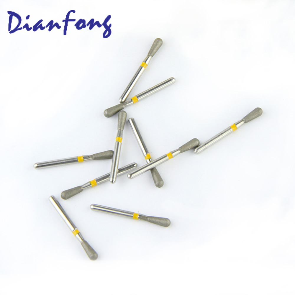 237-021EF/EX-21EF FG Standard Pear head 2.1mm Yellow Extra Fine Diamond Bur FG