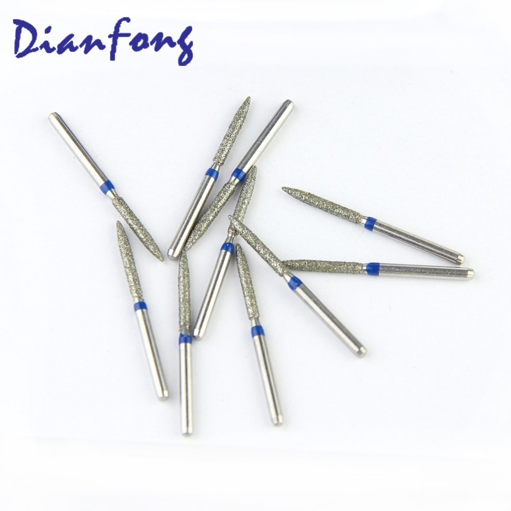 250-014M/FO-12 FG Standard Flame head 1.4mm Blue Medium Diamond Bur FG