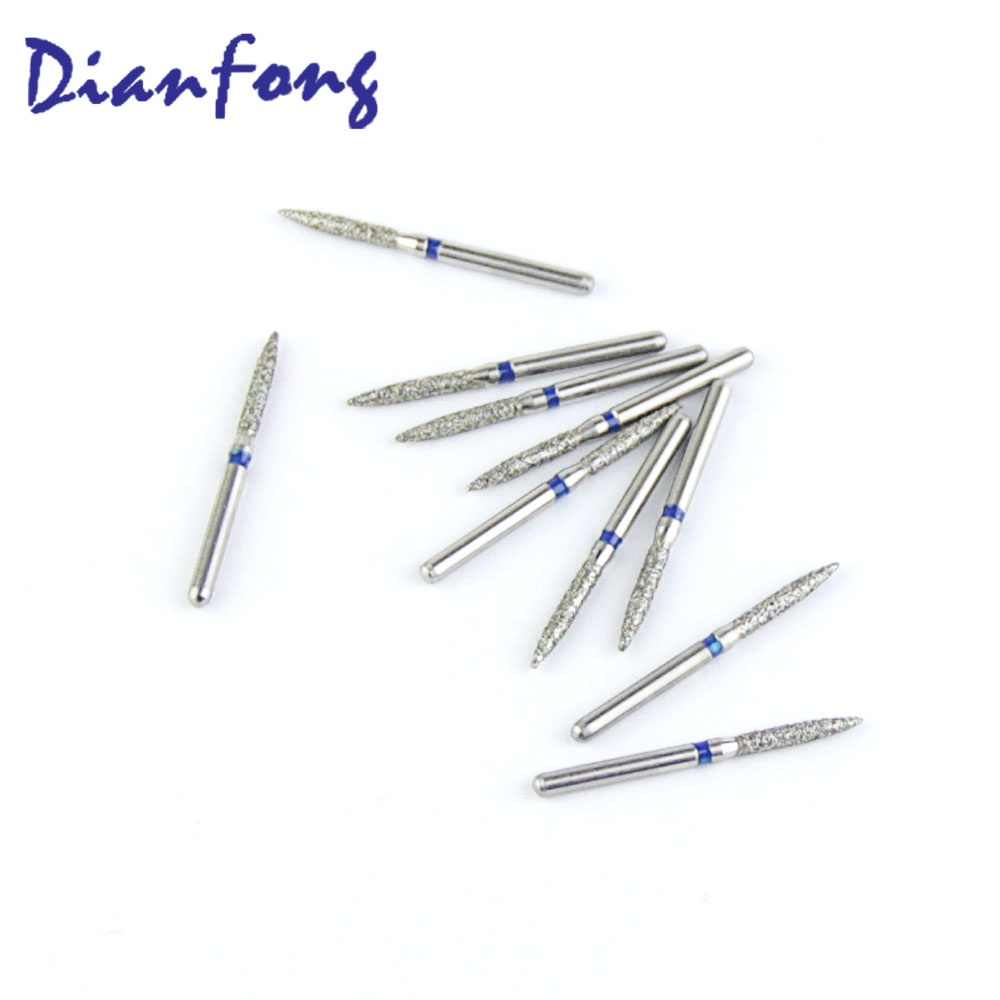 249-014M/FO-21 FG Standard Flame head 1.4mm Blue Medium Diamond Bur FG