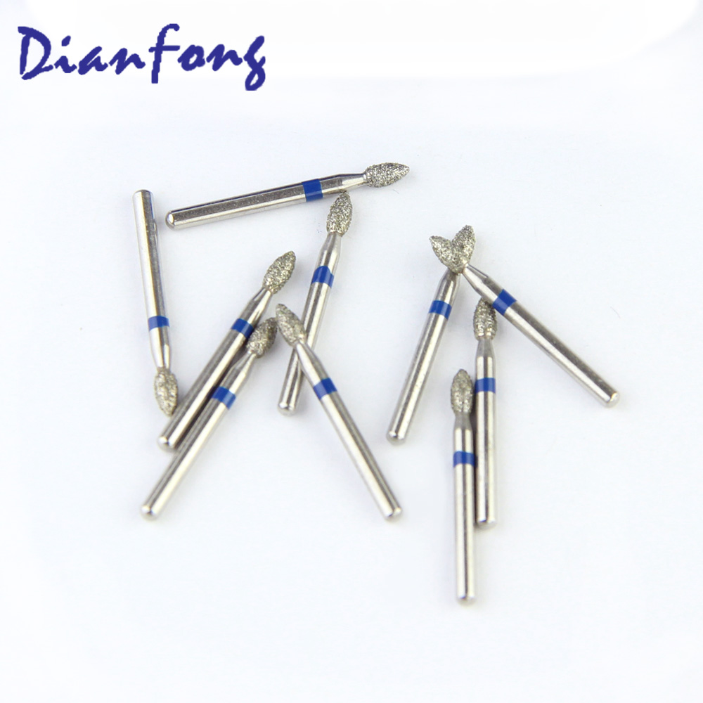 257-018M/FO-32 FG Standard Flame head 1.8mm Blue Medium Diamond Bur FG