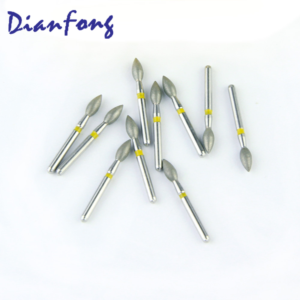 257-023EF/FO-34EF FG Standard Flame head 2.3mm Yellow Extra Fine Diamond Bur FG