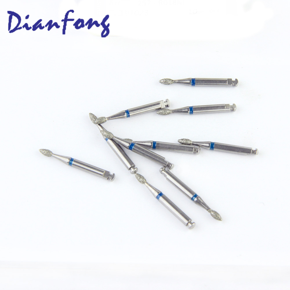 257-R018M/FO-R32 RA/CA Standard Flame head 1.8mm Blue Medium Diamond Bur RA