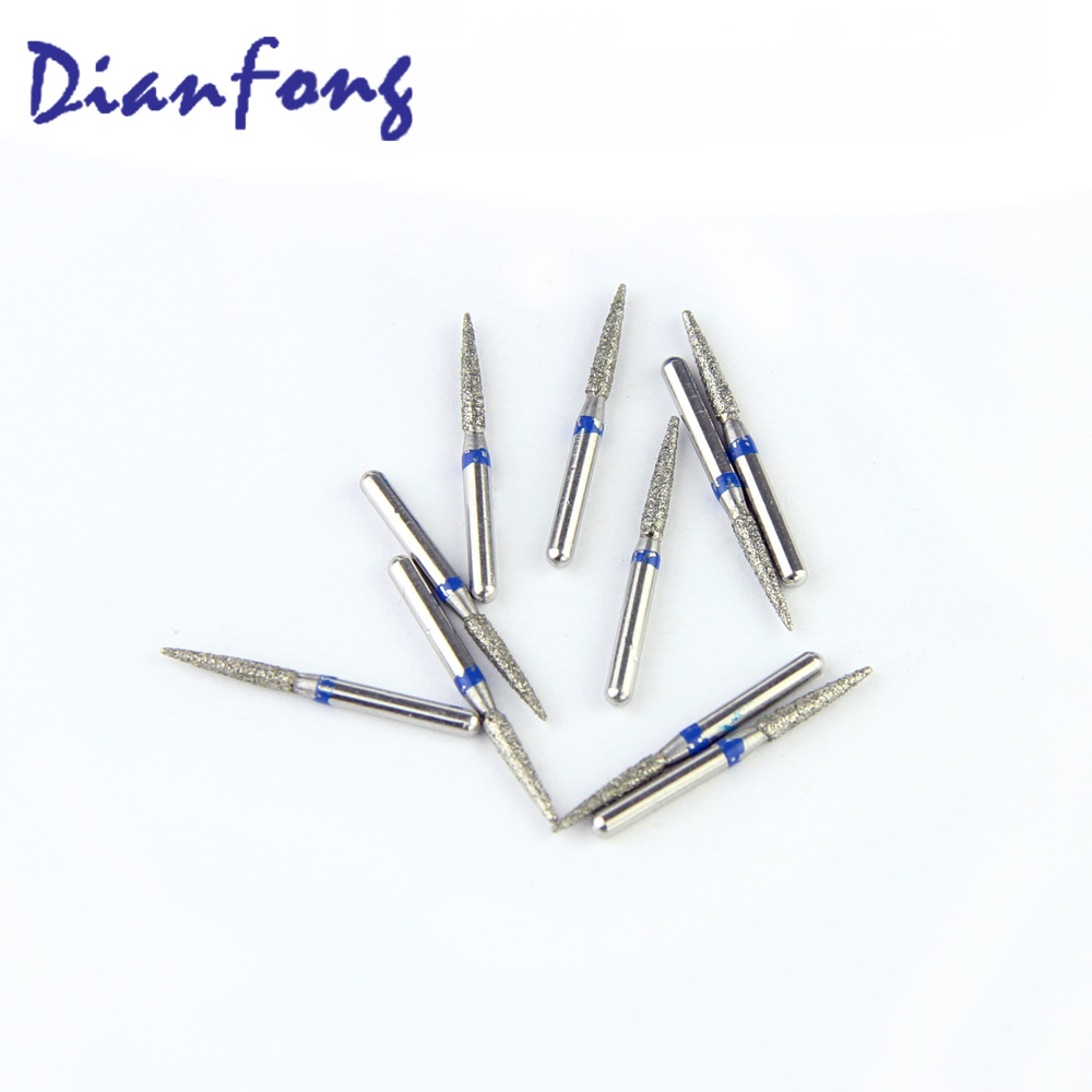 249-S014M/FO-S21 FG Short Flame head 1.4mm Blue Medium Diamond Bur FG Short