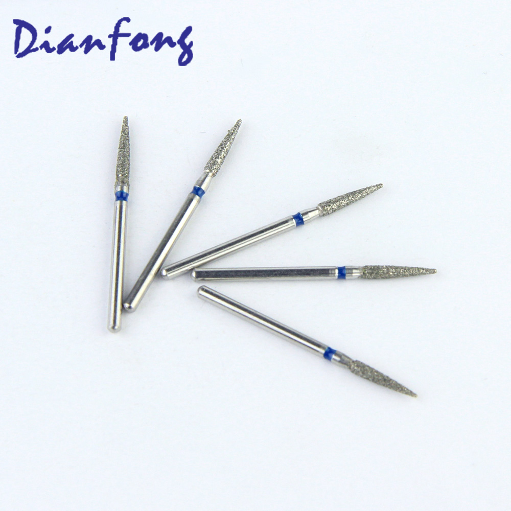 249-X016M/FO-X22 FG Long Flame head 1.6mm Blue Medium Diamond Bur FG Long