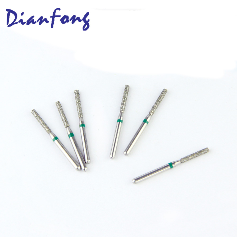111-014C/SF-12C FG Standard Flat End Cylinder head 1.4mm Green Coarse Diamond Bur FG
