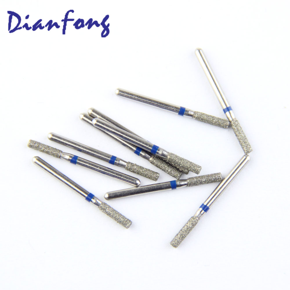110-016M/SF-15 FG Standard Flat End Cylinder head 1.6mm Blue Medium Diamond Bur FG
