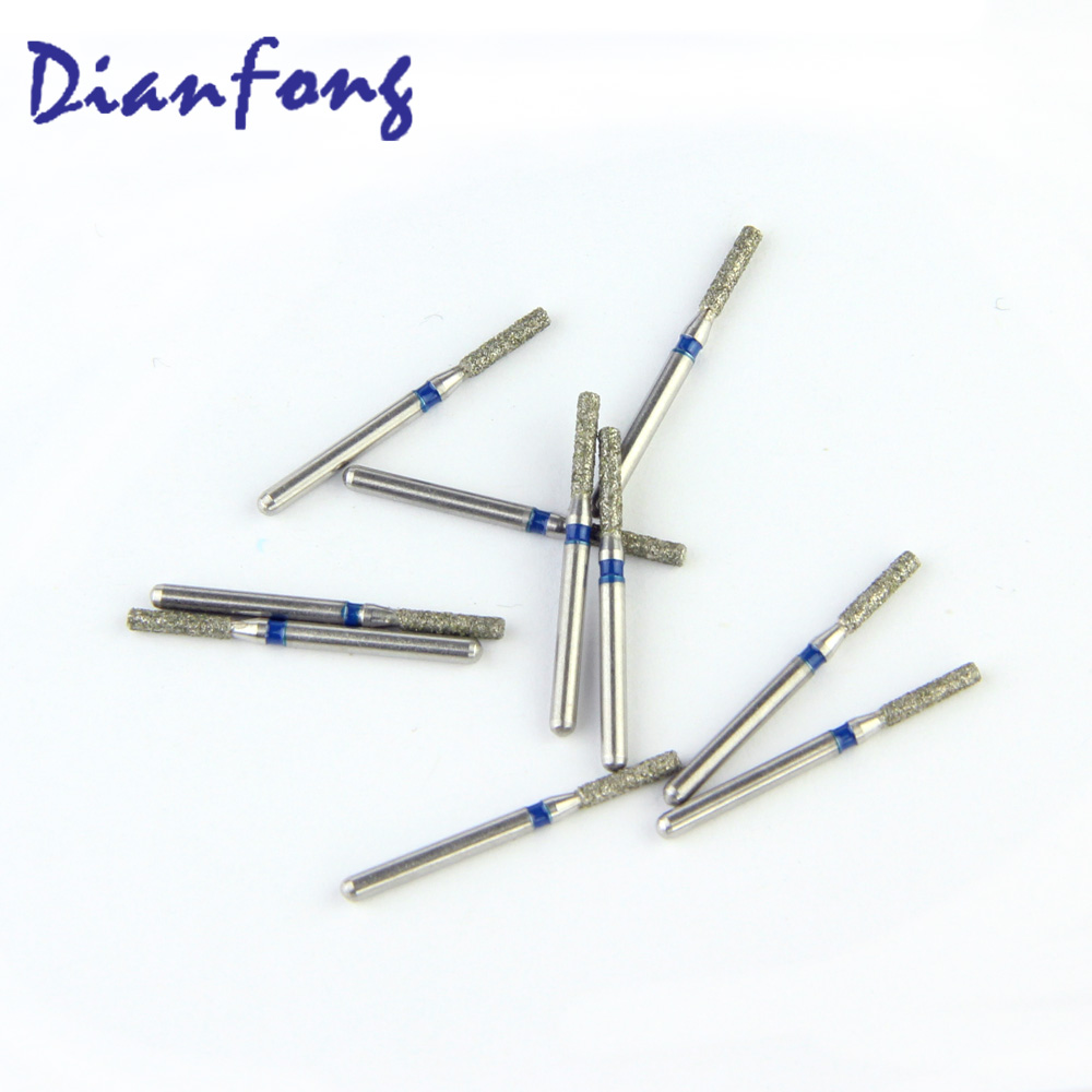 110-014M/SF-21 FG Standard Flat End Cylinder head 1.4mm Blue Medium Diamond Bur FG