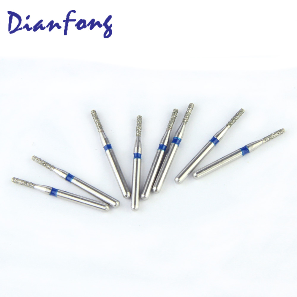 109-010M/SF-41 FG Standard Flat End Cylinder head 1mm Blue Medium Diamond Bur FG