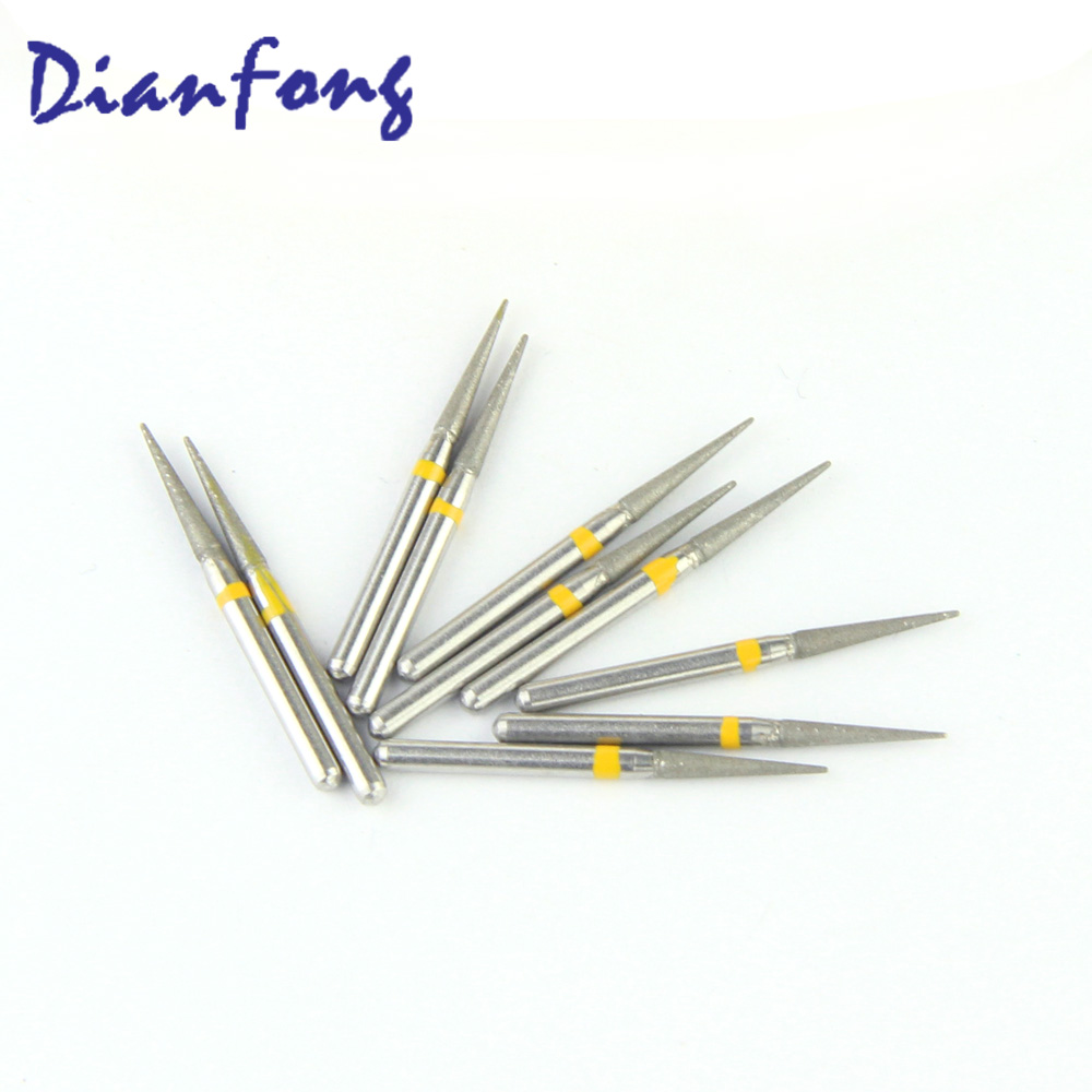 165-014EF/TC-21EF FG Standard Needle head 1.4mm Yellow Extra Fine Diamond Bur FG
