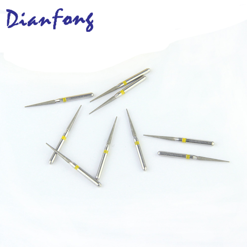 166-012EF/TC-28EF FG Standard Needle head 1.2mm Yellow Extra Fine Diamond Bur FG
