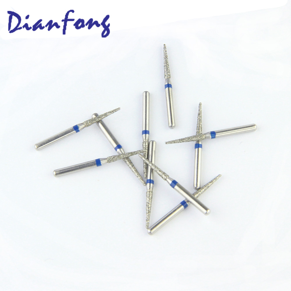 165-S014M/TC-S21 FG Short Needle head 1.4mm Blue Medium Diamond Bur FG Short