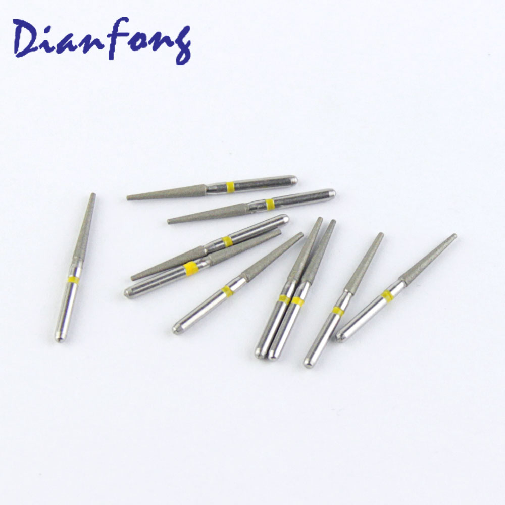 173-016EF/TF-12EF FG Standard Flat Cone/Taper head 1.6mm Yellow Extra Fine Diamond Bur FG