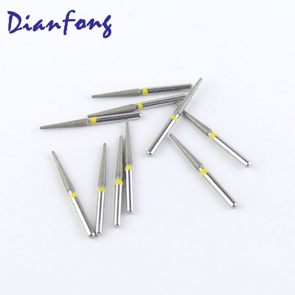 173-018EF/TF-13EF FG Standard Flat Cone/Taper head 1.8mm Yellow Extra Fine Diamond Bur FG