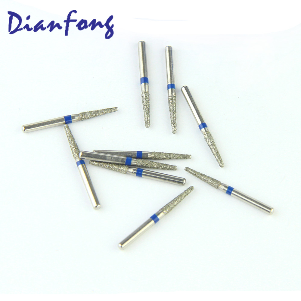 171-S016M/TF-S21 FG Short Flat Cone/Taper head 1.6mm Blue Medium Diamond Bur FG Short