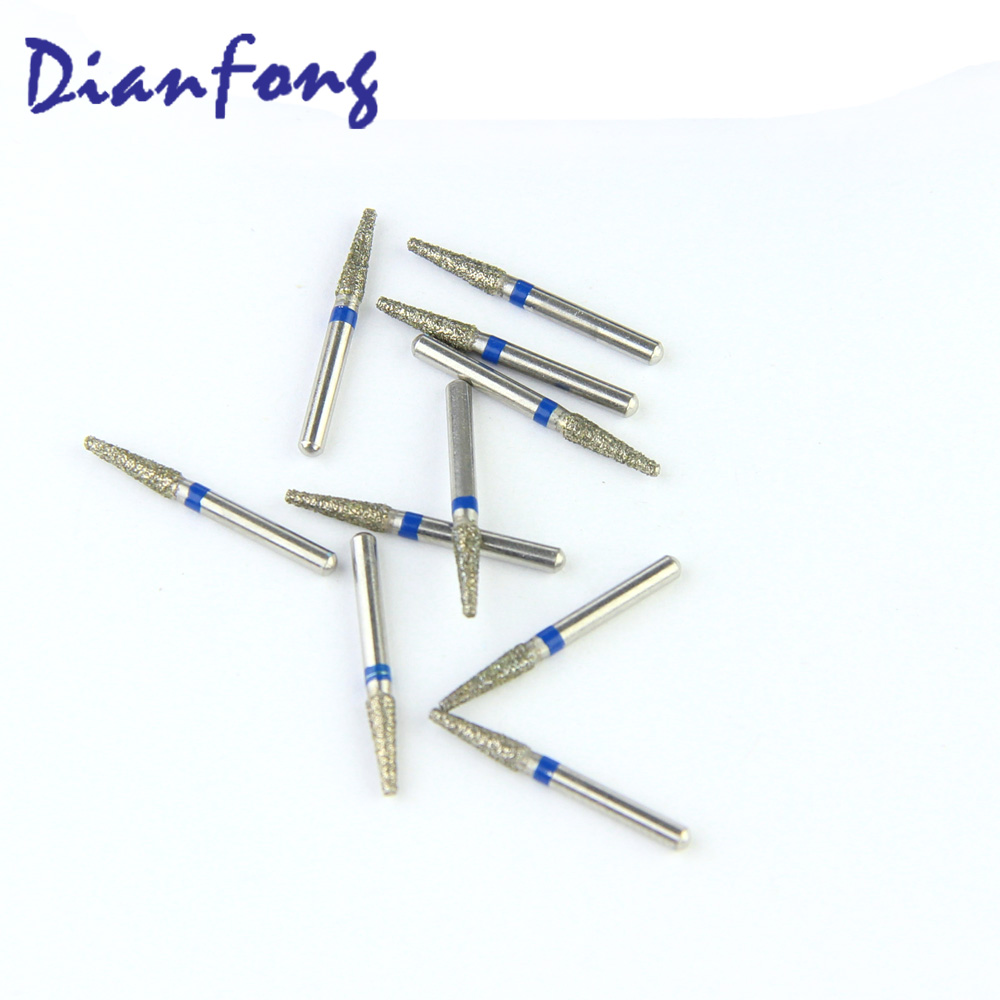 170-S018M/TF-S23 FG Short Flat Cone/Taper head 1.8mm Blue Medium Diamond Bur FG Short