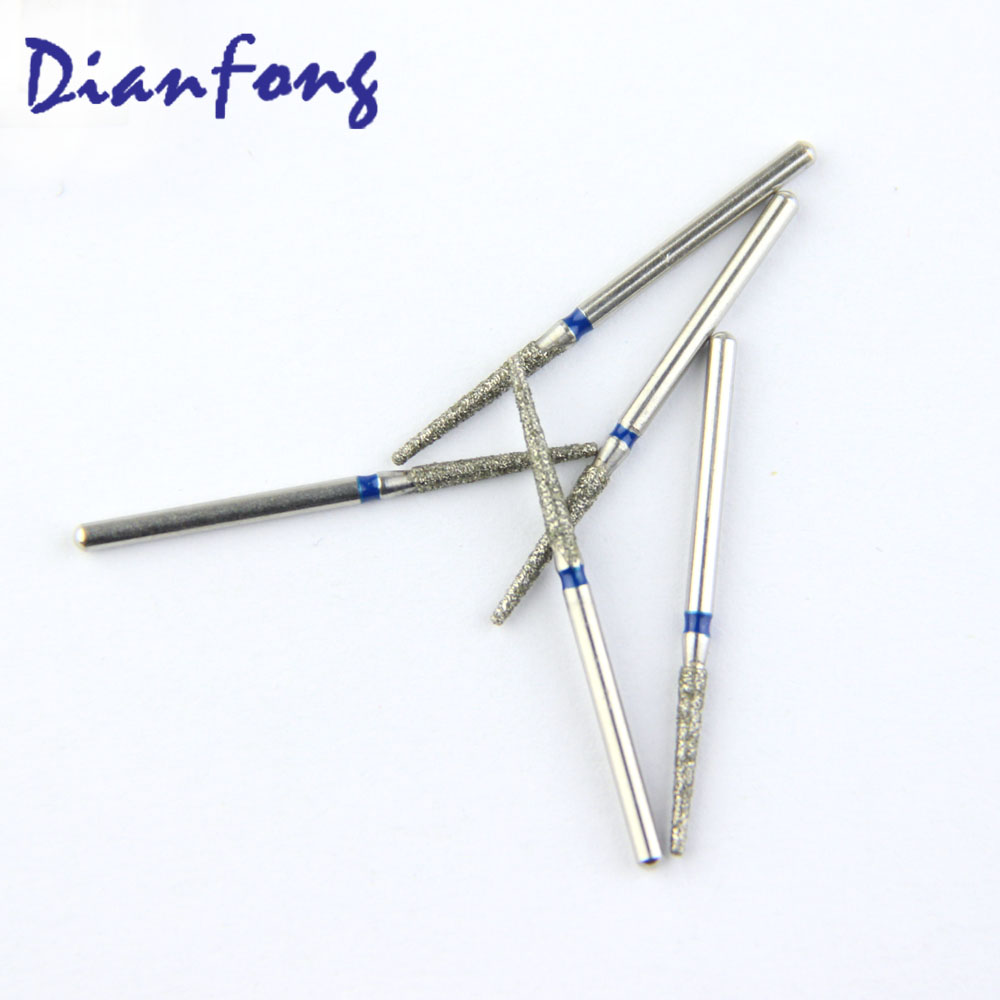 173-X016M/TF-X12 FG Long Flat Cone/Taper head 1.6mm Blue Medium Diamond Bur FG Long
