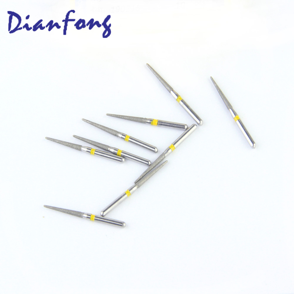 199-014EF/TR-11EF FG Standard Round End Cone/Taper head 1.4mm Yellow Extra Fine Diamond Bur FG