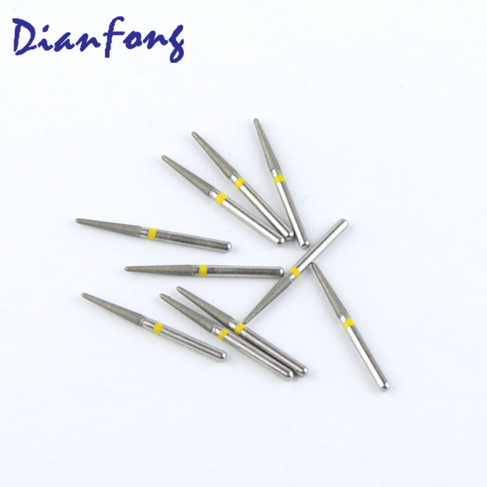 199-016EF/TR-12EF FG Standard Round End Cone/Taper head 1.6mm Yellow Extra Fine Diamond Bur FG