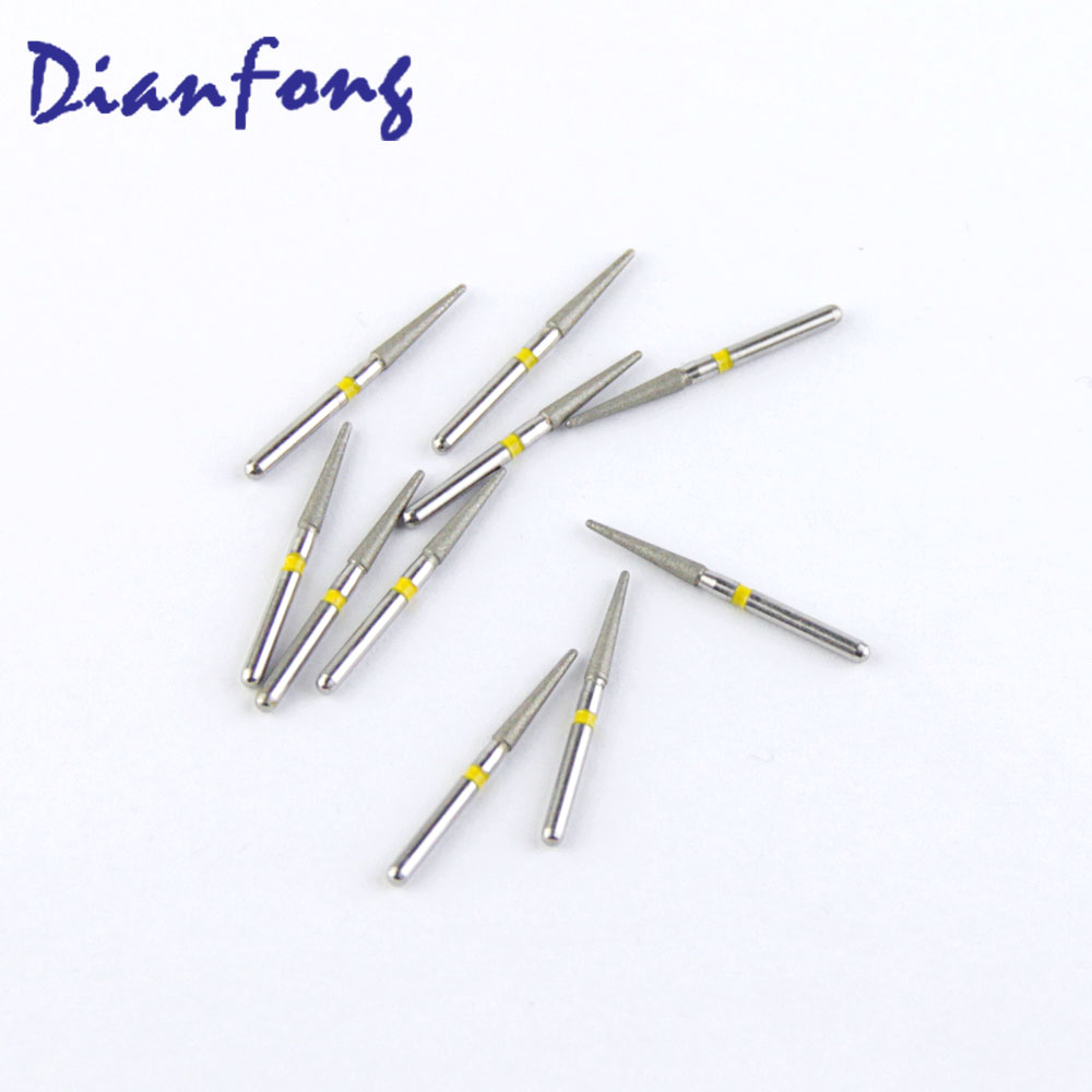 199-018EF/TR-13EF FG Standard Round End Cone/Taper head 1.8mm Yellow Extra Fine Diamond Bur FG