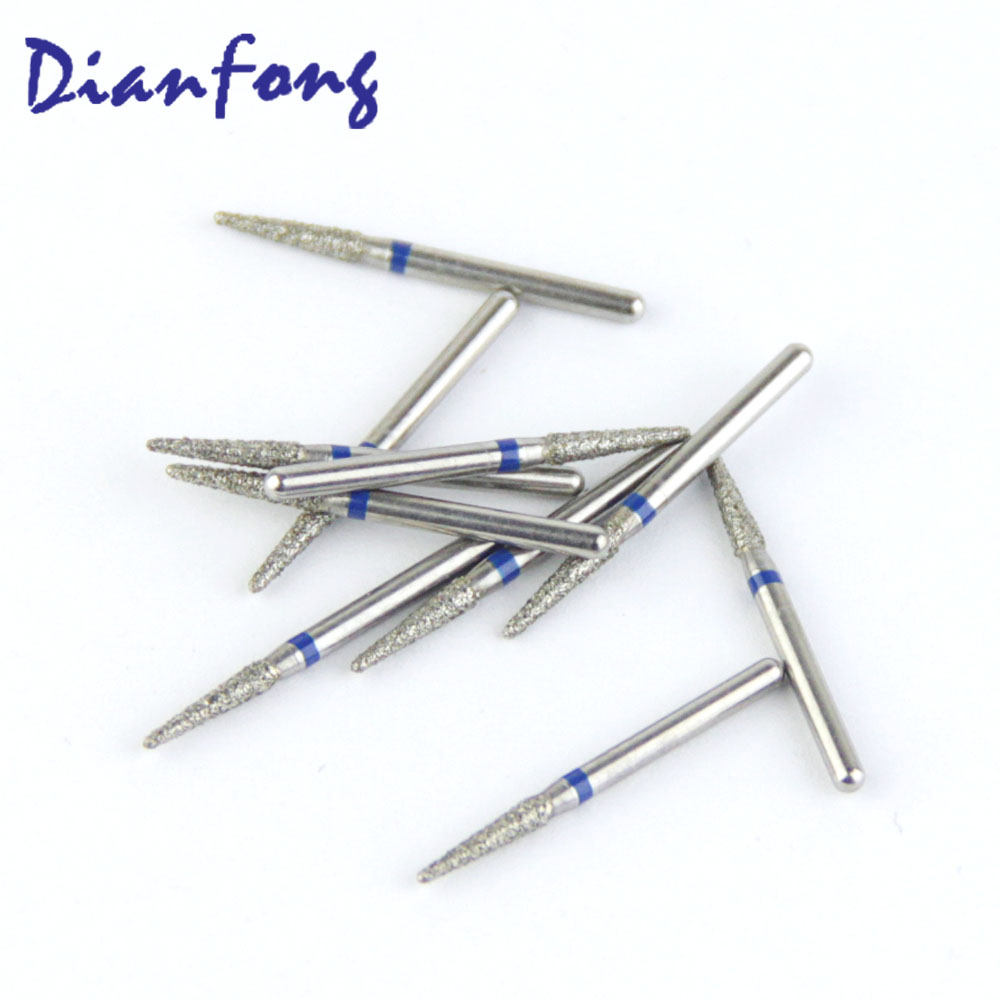 197-016M/TR-21 FG Standard Round End Cone/Taper head 1.6mm Blue Medium Diamond Bur FG