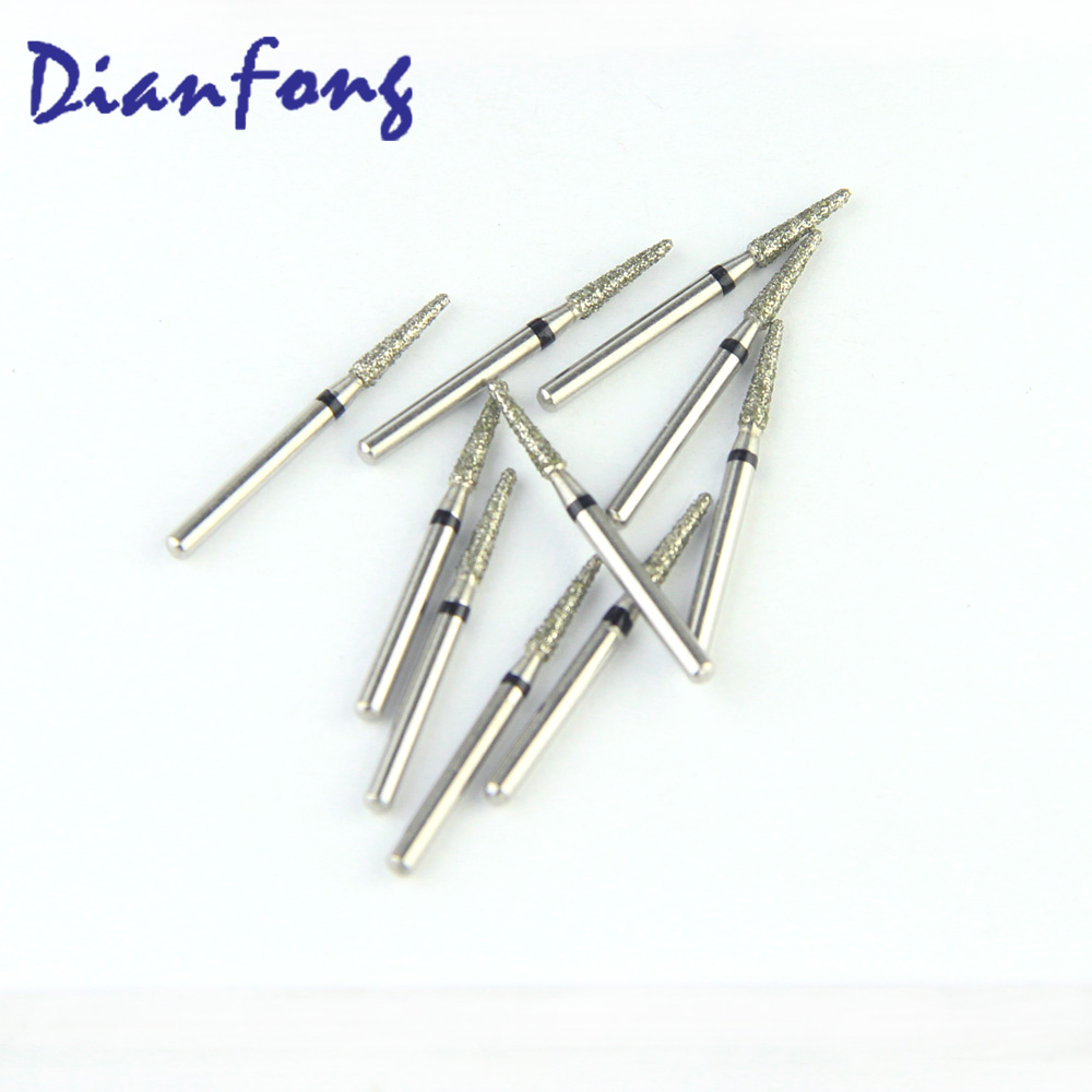 197-016S/TR-21S FG Standard Round End Cone/Taper head 1.6mm Black Super Coarse Diamond Bur FG
