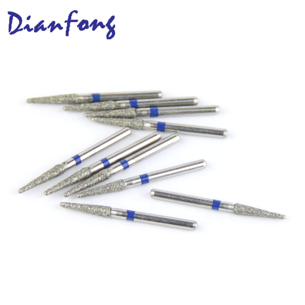 198-018M/TR-23 FG Standard Round End Cone/Taper head 1.8mm Blue Medium Diamond Bur FG