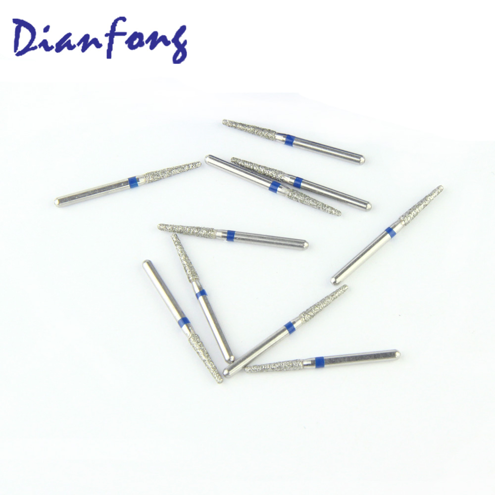 198-016M/TR-24 FG Standard Round End Cone/Taper head 1.6mm Blue Medium Diamond Bur FG