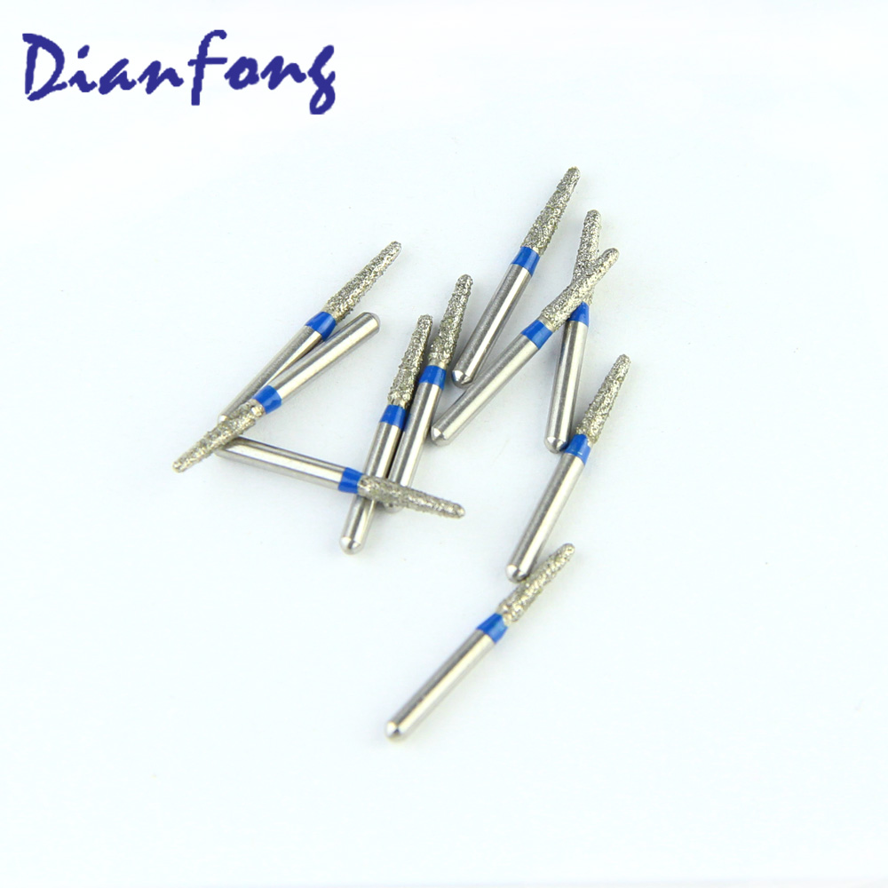 197-S016M/TR-S21 FG Short Round End Cone/Taper head 1.6mm Blue Medium Diamond Bur FG Short