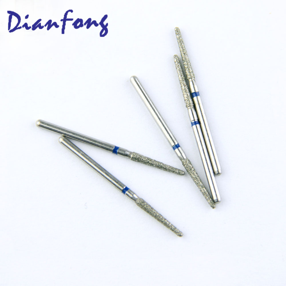 199-X016M/TR-X12 FG Long Round End Cone/Taper head 1.6mm Blue Medium Diamond Bur FG Long